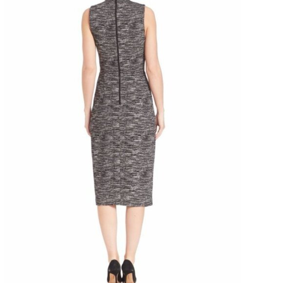 Alice & Olivia Sheath Dress 10 Gray Sleeveless V-Neck Faux Wrap Lined Zipper - Picture 10 of 12